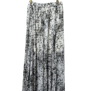 Abercrombie & Fitch Maxi Skirt Small Gray Snakeprint Chiffon Elastic Waist Flowy